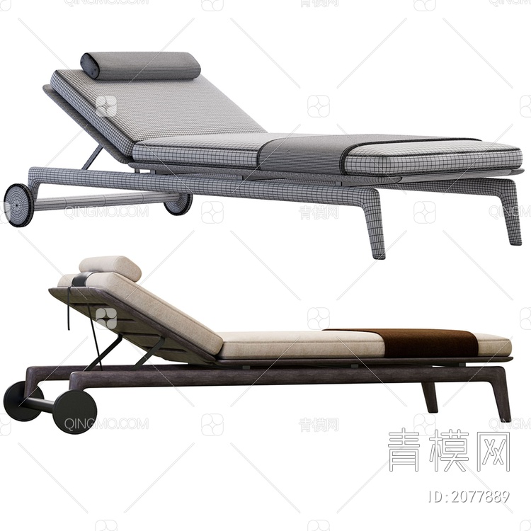 休闲户外躺椅3D模型下载【ID:2077889】