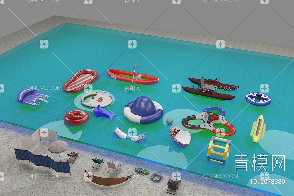 沙滩水上玩具3D模型下载【ID:2078380】