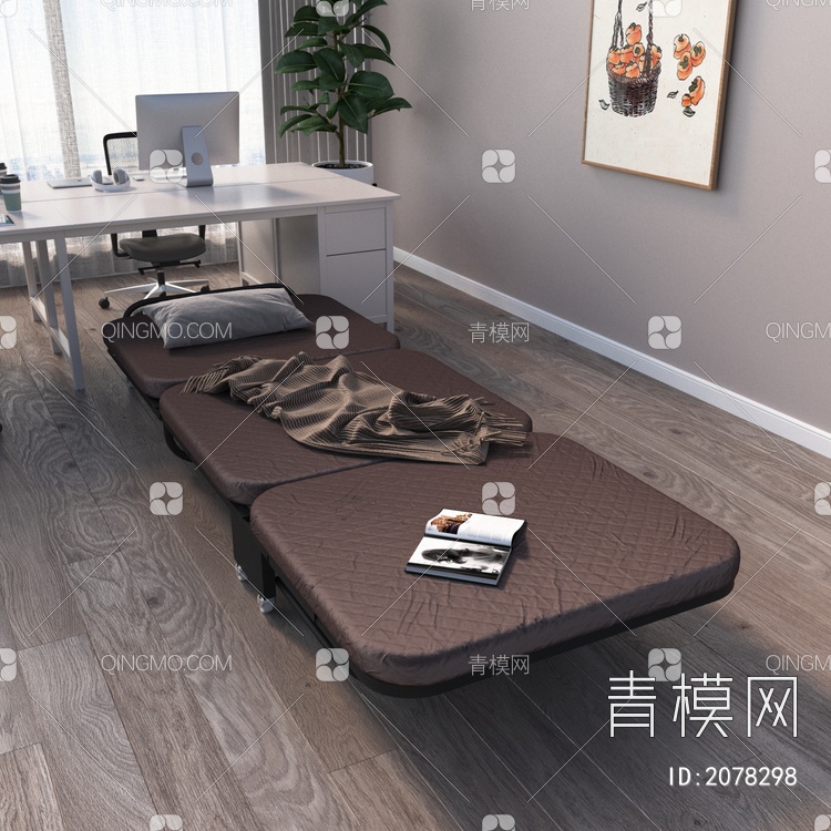 折叠床，办公室用品3D模型下载【ID:2078298】