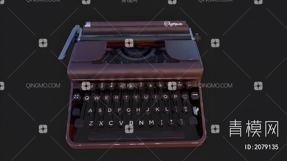 老式打字机3D模型下载【ID:2079135】