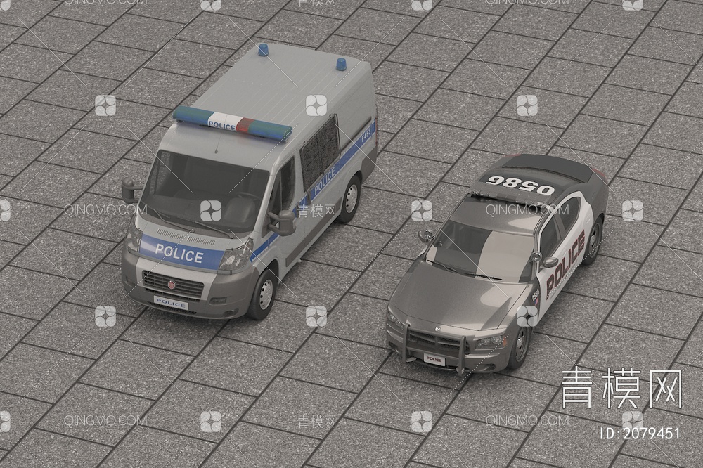 警车3D模型下载【ID:2079451】