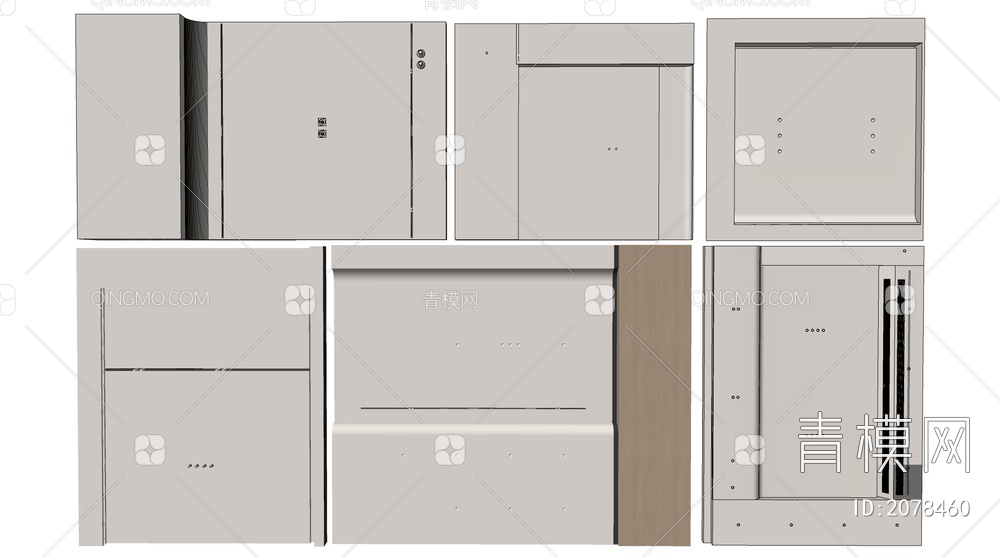 客厅吊顶SU模型下载【ID:2078460】