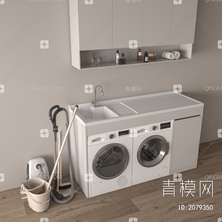 洗衣机柜3D模型下载【ID:2079350】