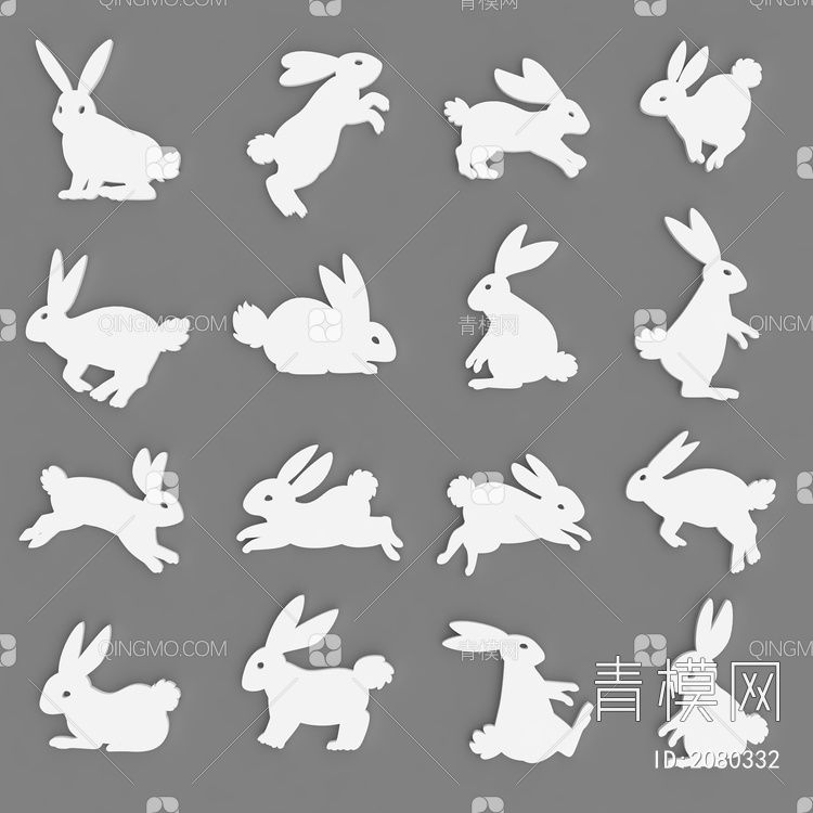兔子 墙饰3D模型下载【ID:2080332】