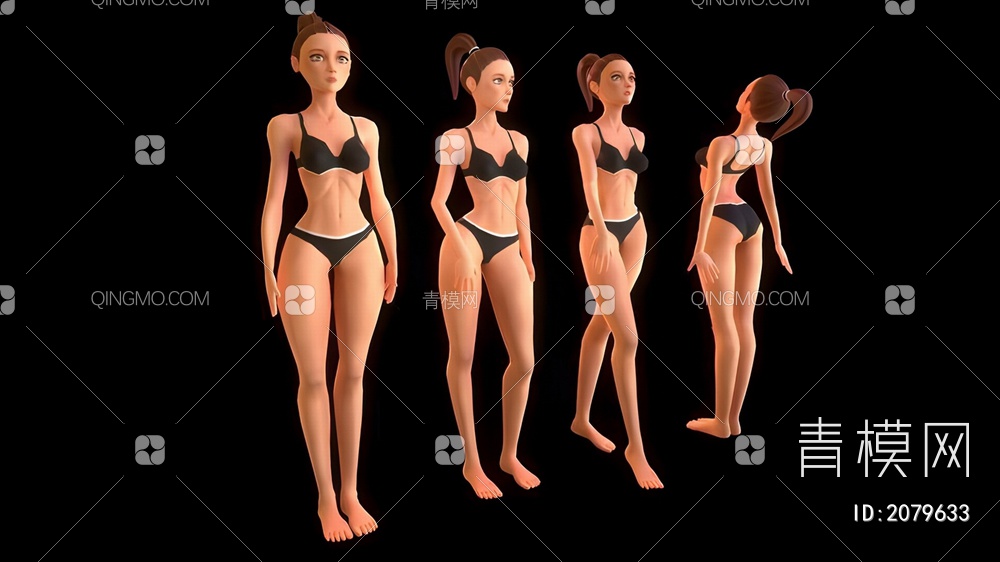 女孩3D模型下载【ID:2079633】