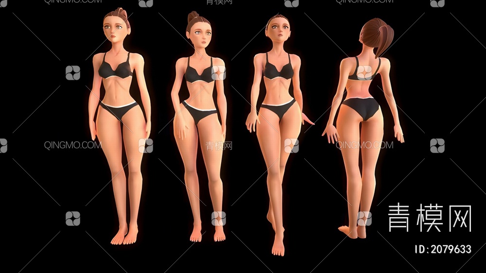 女孩3D模型下载【ID:2079633】