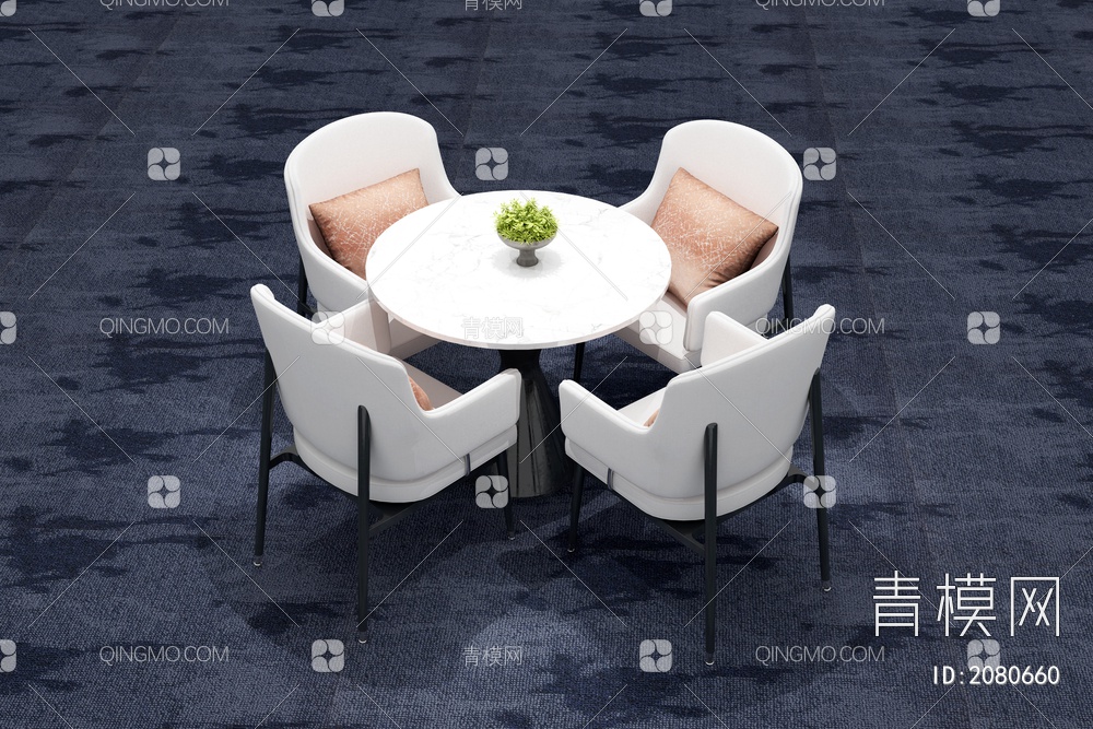 洽谈桌椅组合  洽谈圆桌椅组合  休闲桌椅组合3D模型下载【ID:2080660】