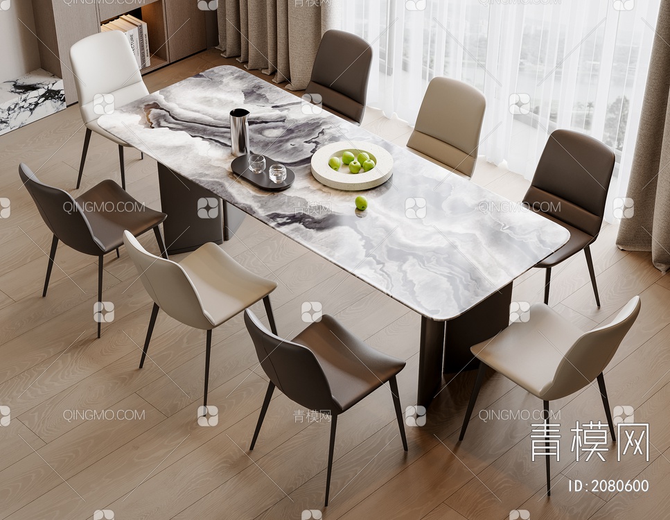 餐桌椅组合3D模型下载【ID:2080600】
