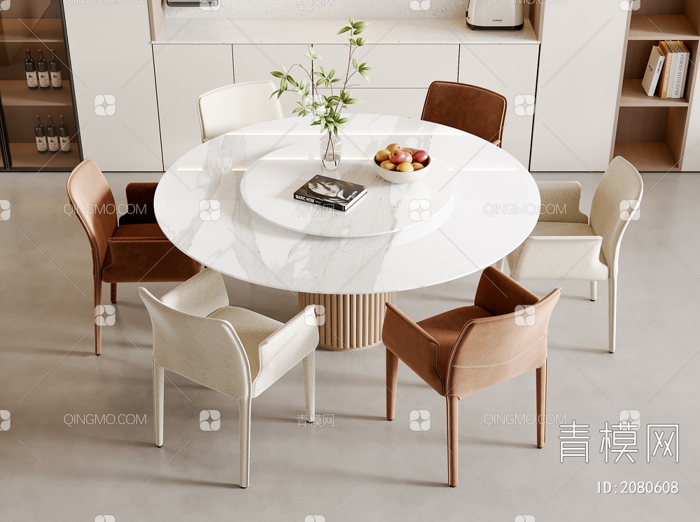 餐桌椅组合3D模型下载【ID:2080608】