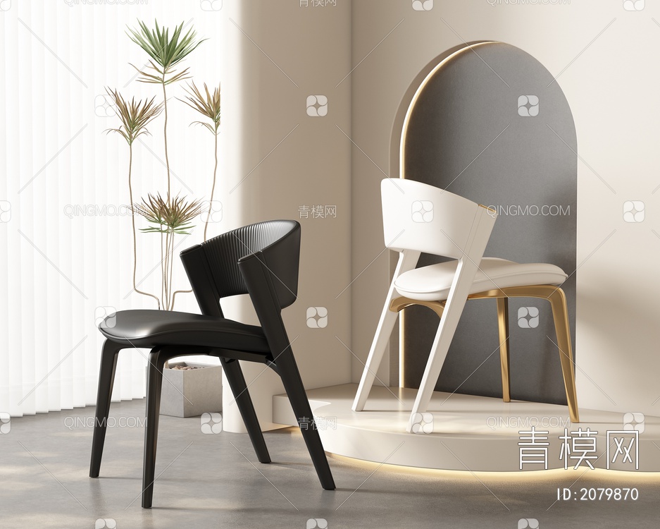 单椅 餐椅 休闲椅3D模型下载【ID:2079870】