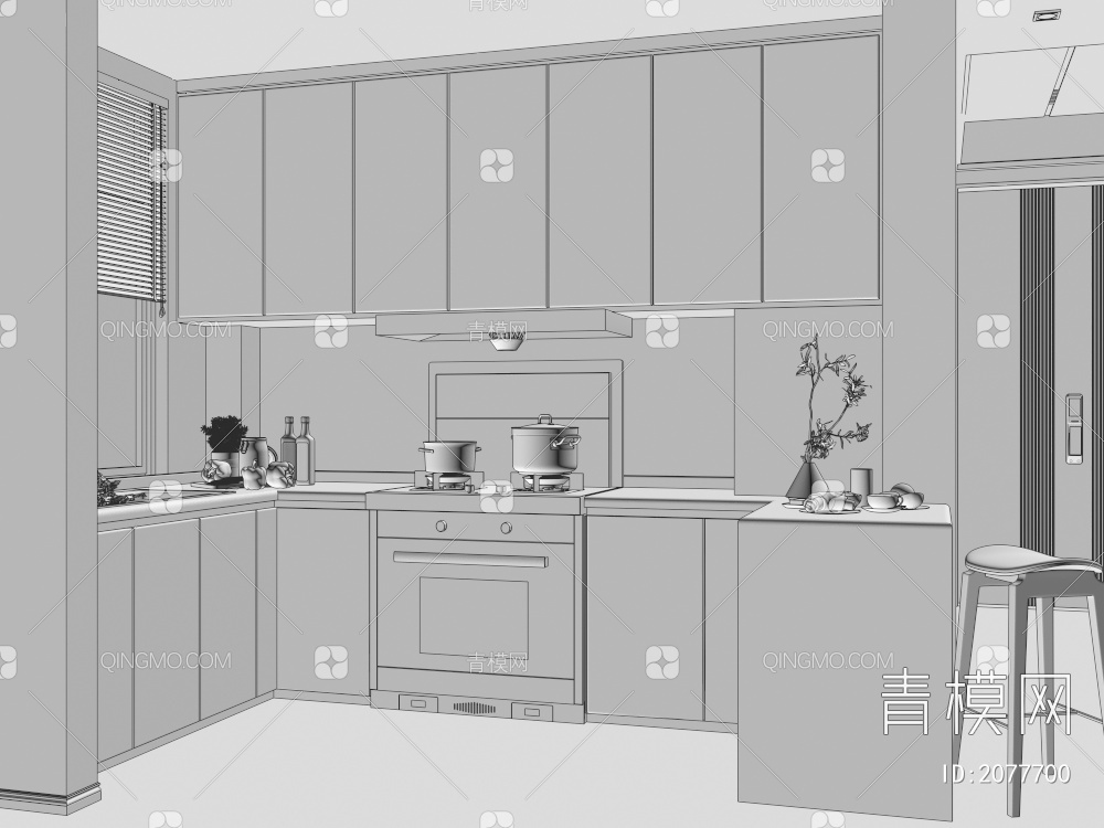 厨房 操作台3D模型下载【ID:2077700】