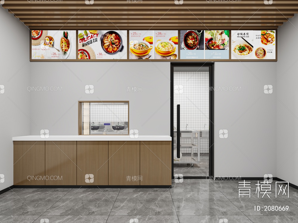 快餐店 快餐厅 熟食店 食堂 餐厅 特色餐厅3D模型下载【ID:2080669】