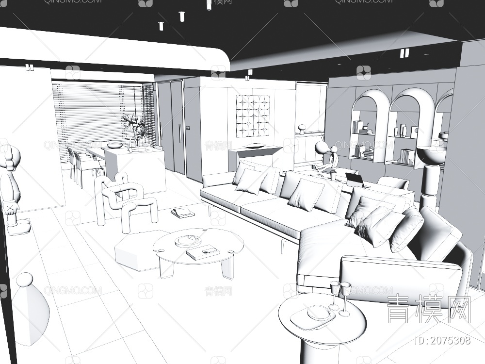 客餐厅3D模型下载【ID:2075308】