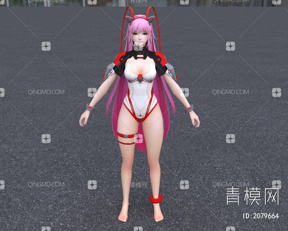 二次元动漫美少女OverhitRachel3D模型下载【ID:2079664】