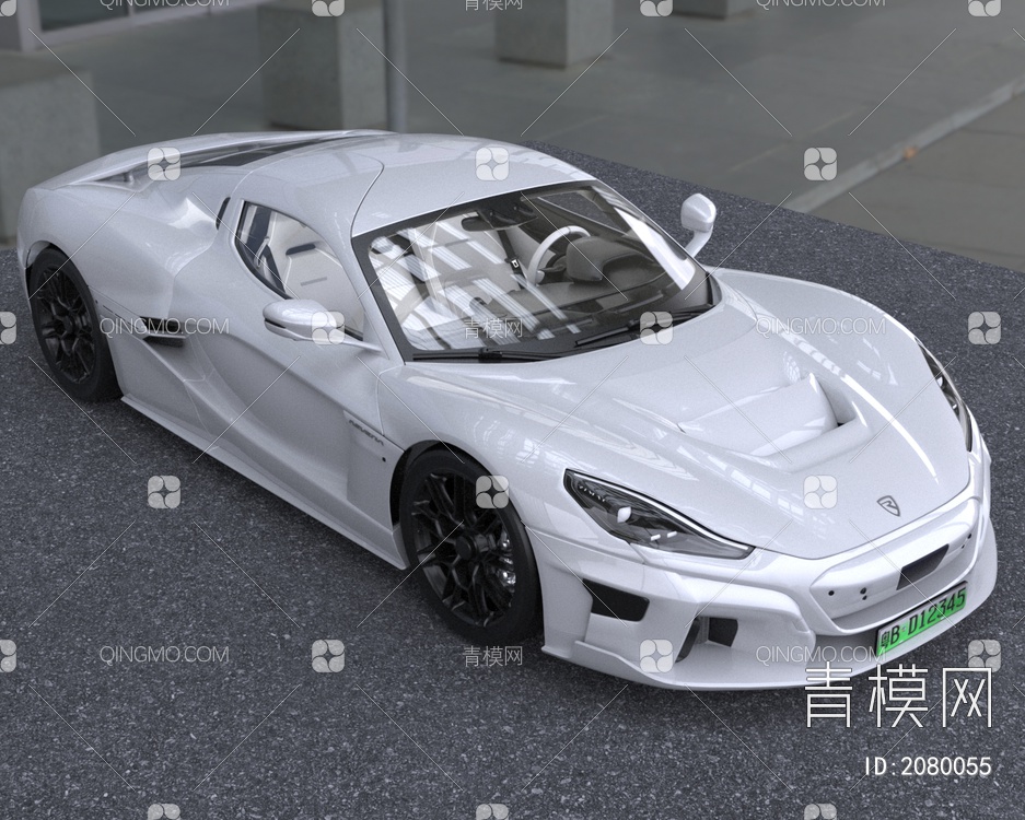 纯电动超级跑车汽车RimacNevera3D模型下载【ID:2080055】