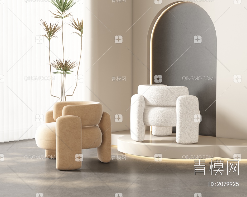 单椅 餐椅 休闲椅3D模型下载【ID:2079925】