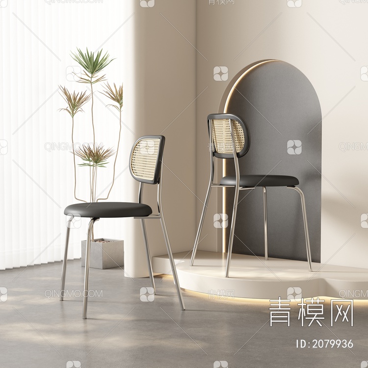 单椅 餐椅 休闲椅3D模型下载【ID:2079936】