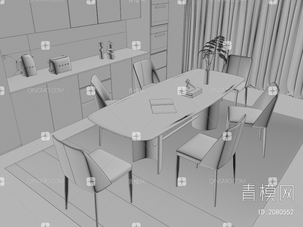 餐桌椅3D模型下载【ID:2080552】
