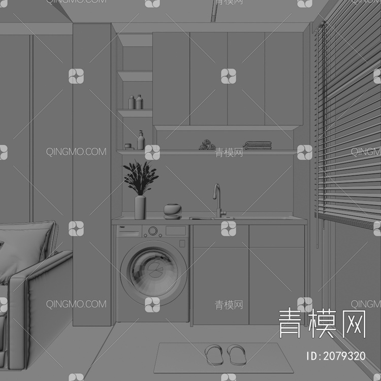 阳台3D模型下载【ID:2079320】