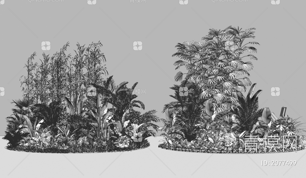 热带植物组团3D模型下载【ID:2077499】