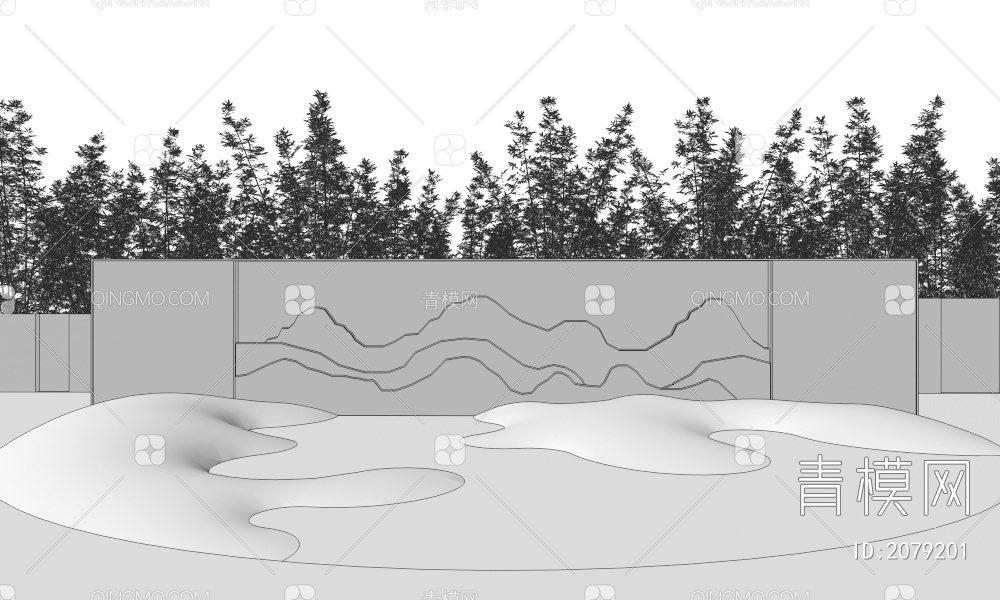 庭院景墙 山水景墙3D模型下载【ID:2079201】