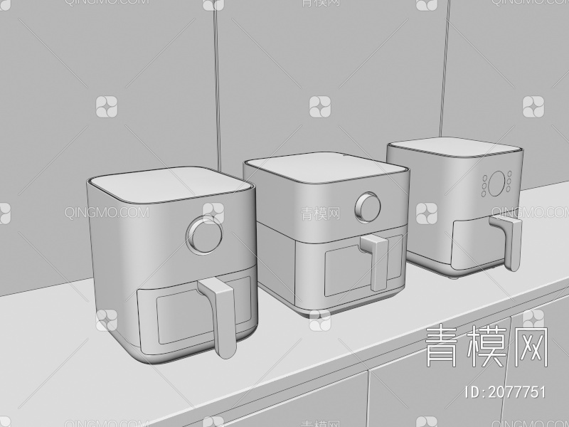 空气炸锅 烤箱3D模型下载【ID:2077751】