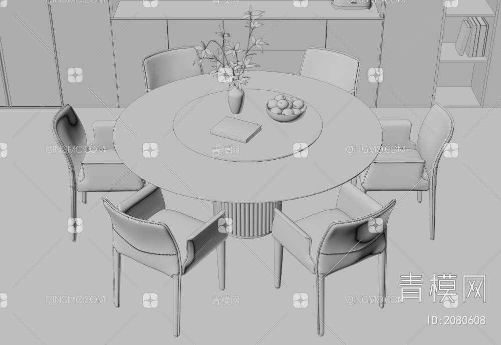 餐桌椅组合3D模型下载【ID:2080608】