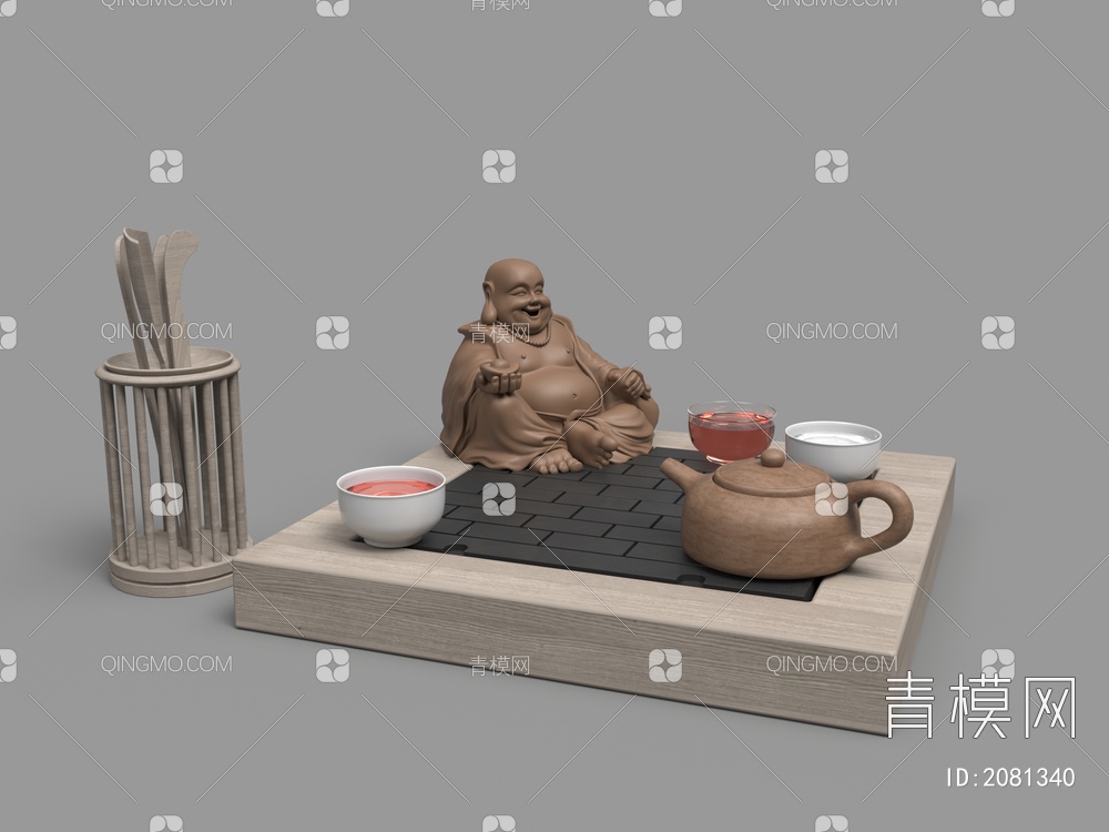 茶具 笑佛 茶宠3D模型下载【ID:2081340】