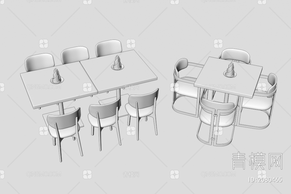 餐桌椅组合 洽谈桌椅组合3D模型下载【ID:2080465】