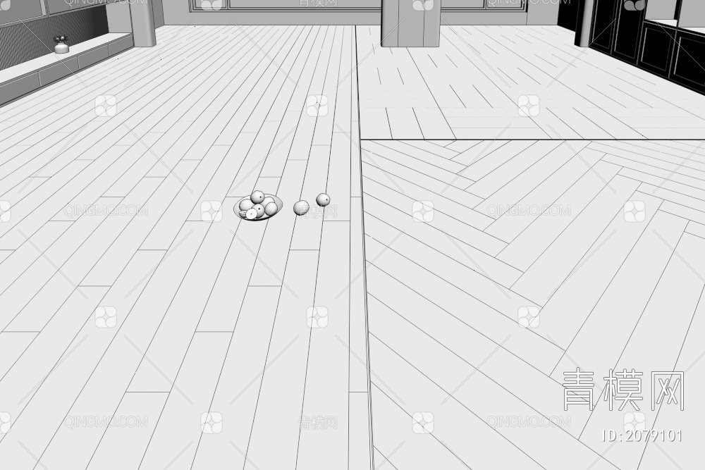 深色胡桃木实木地板3D模型下载【ID:2079101】