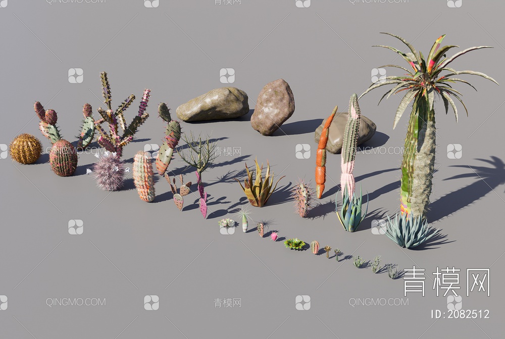 沙漠植物集合3D模型下载【ID:2082512】