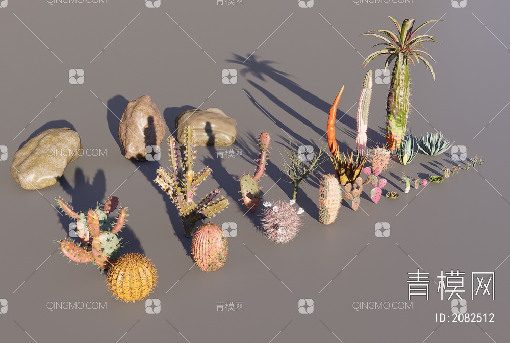 沙漠植物集合3D模型下载【ID:2082512】