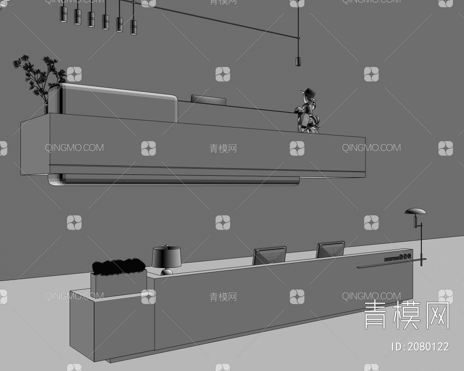 公司前台3D模型下载【ID:2080122】