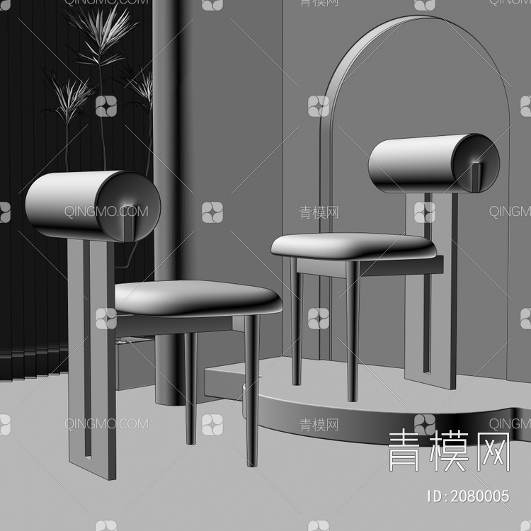 单椅 餐椅 休闲椅3D模型下载【ID:2080005】