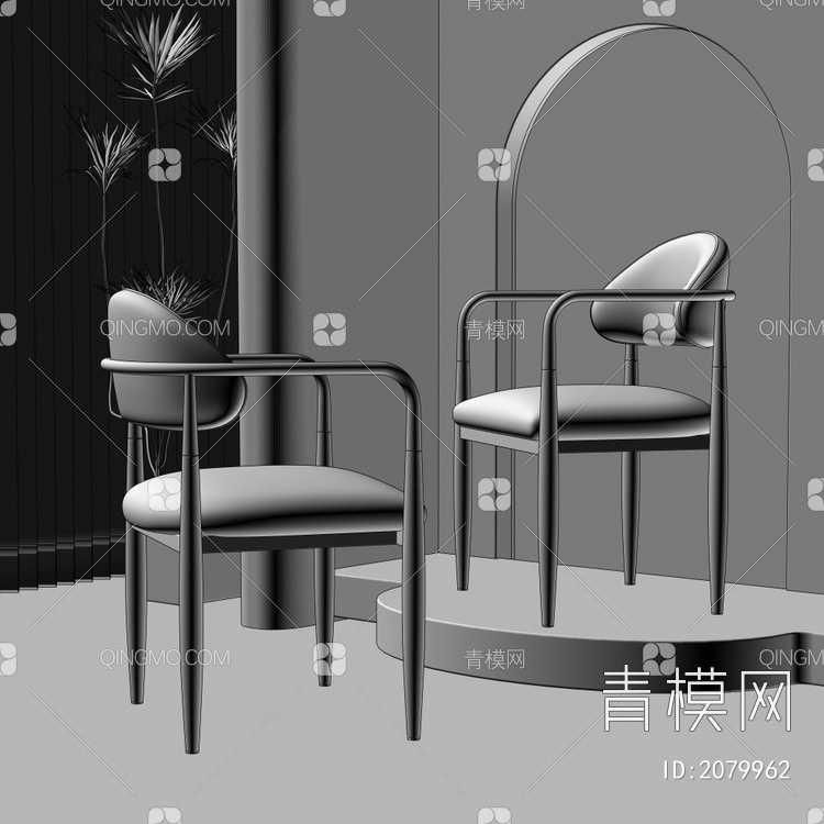 单椅 餐椅 休闲椅3D模型下载【ID:2079962】