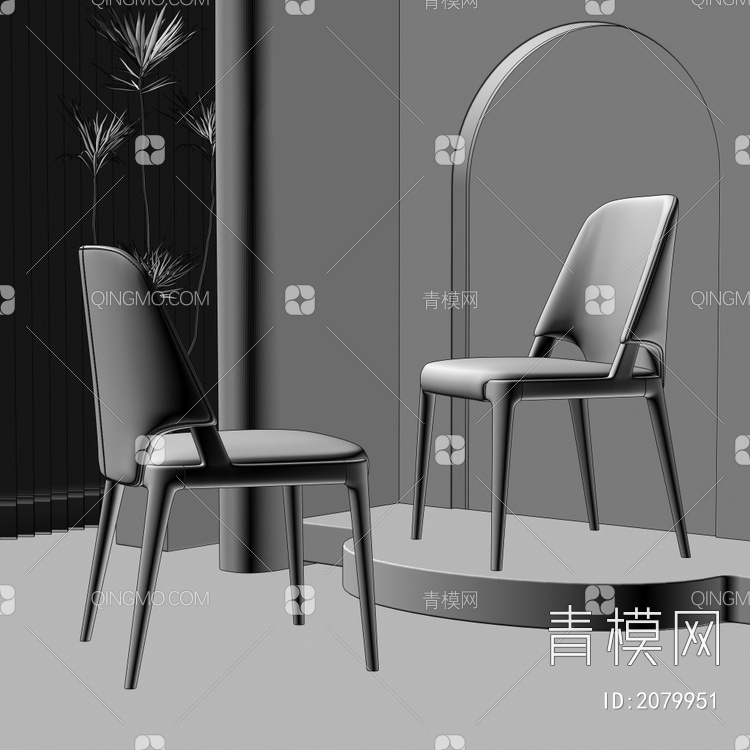 单椅 餐椅 休闲椅3D模型下载【ID:2079951】