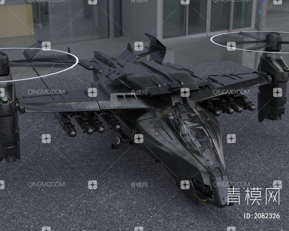 VTOLA50垂升轰炸机3D模型下载【ID:2082326】