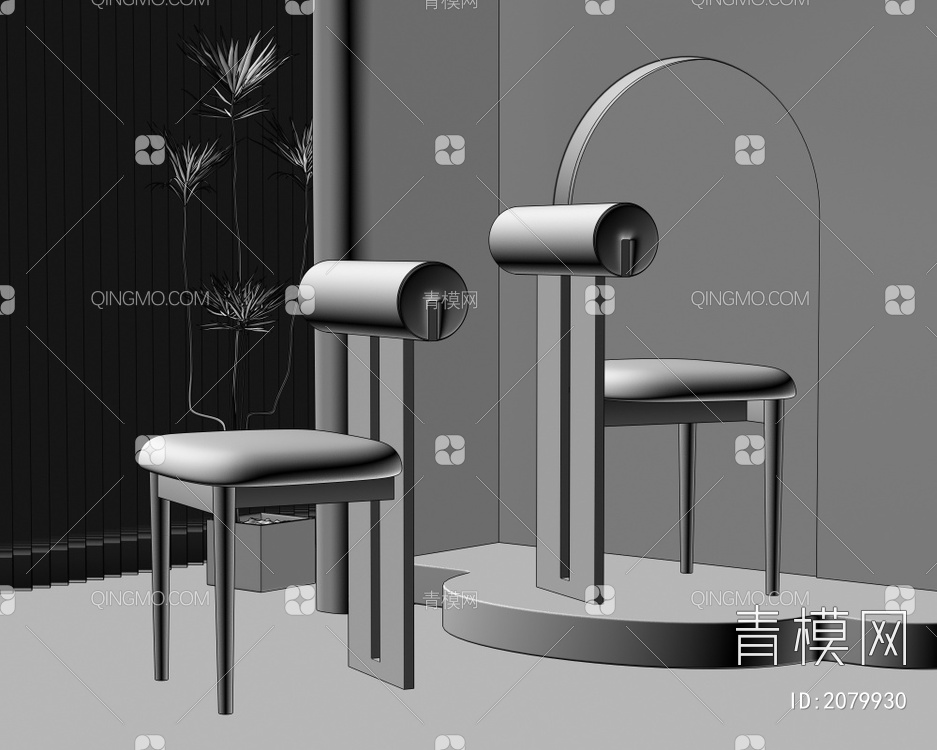 单椅 餐椅 休闲椅3D模型下载【ID:2079930】