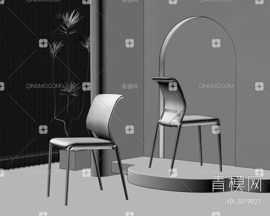 单椅 餐椅 休闲椅3D模型下载【ID:2079927】