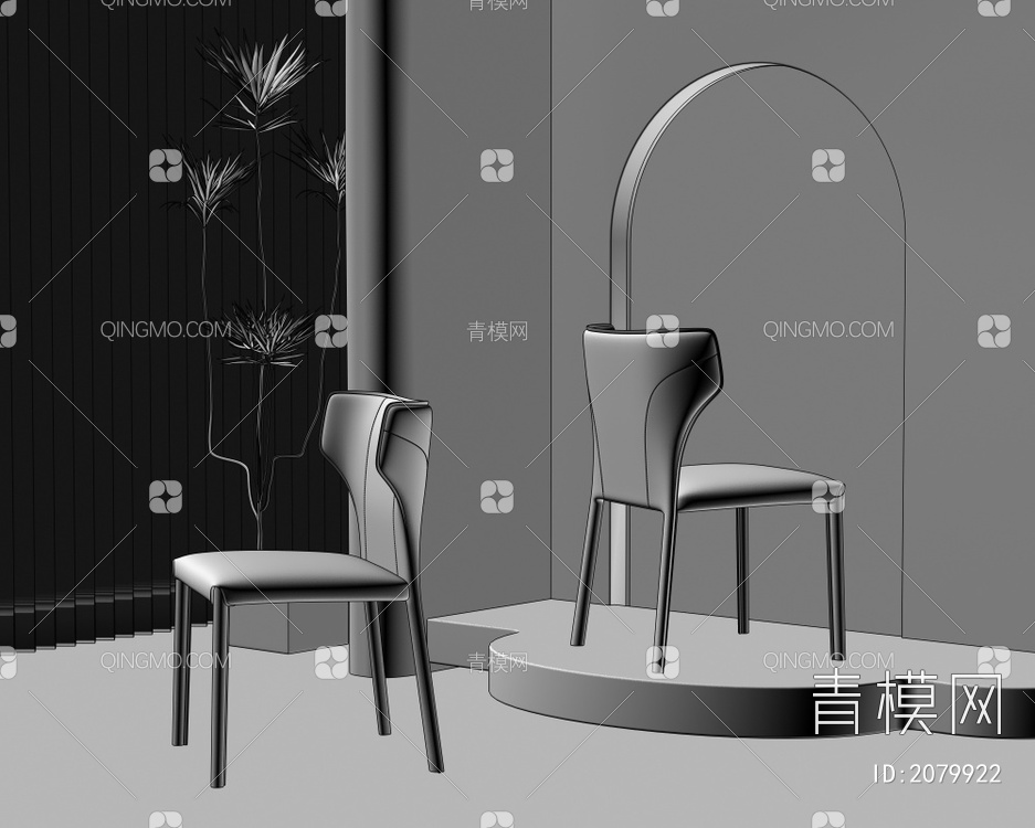 单椅 餐椅 休闲椅3D模型下载【ID:2079922】