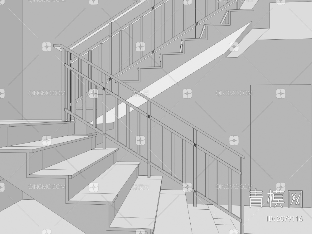 扶手楼梯3D模型下载【ID:2079116】
