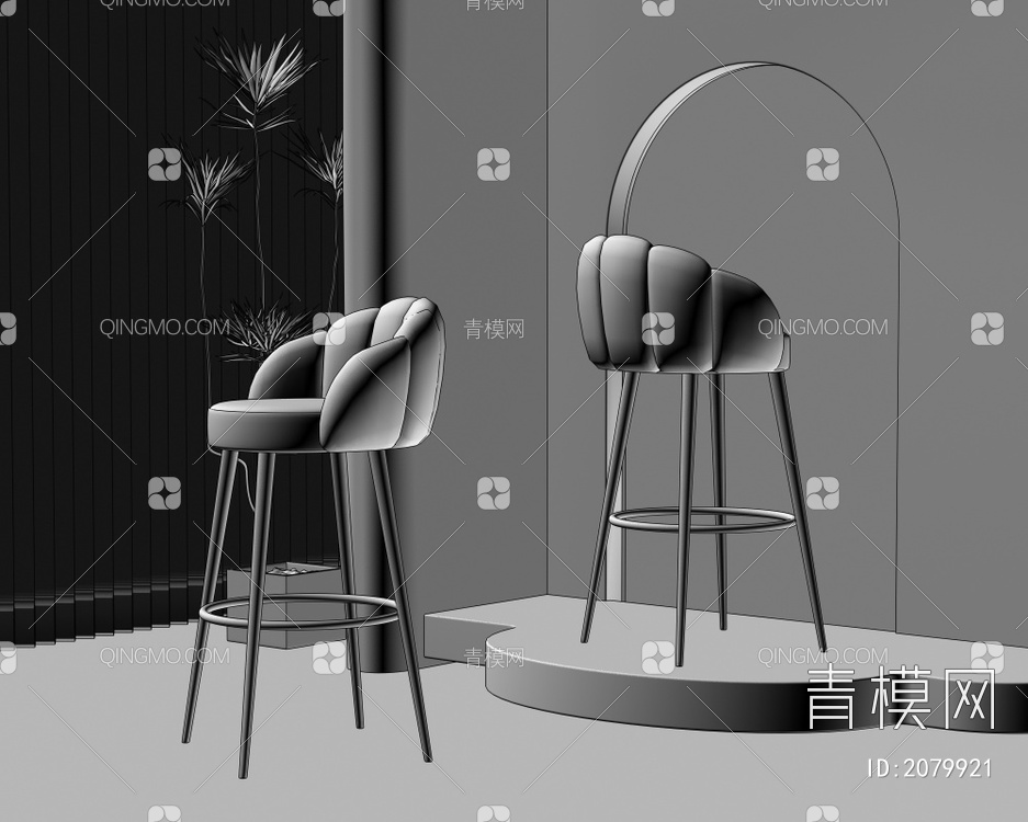 吧椅3D模型下载【ID:2079921】