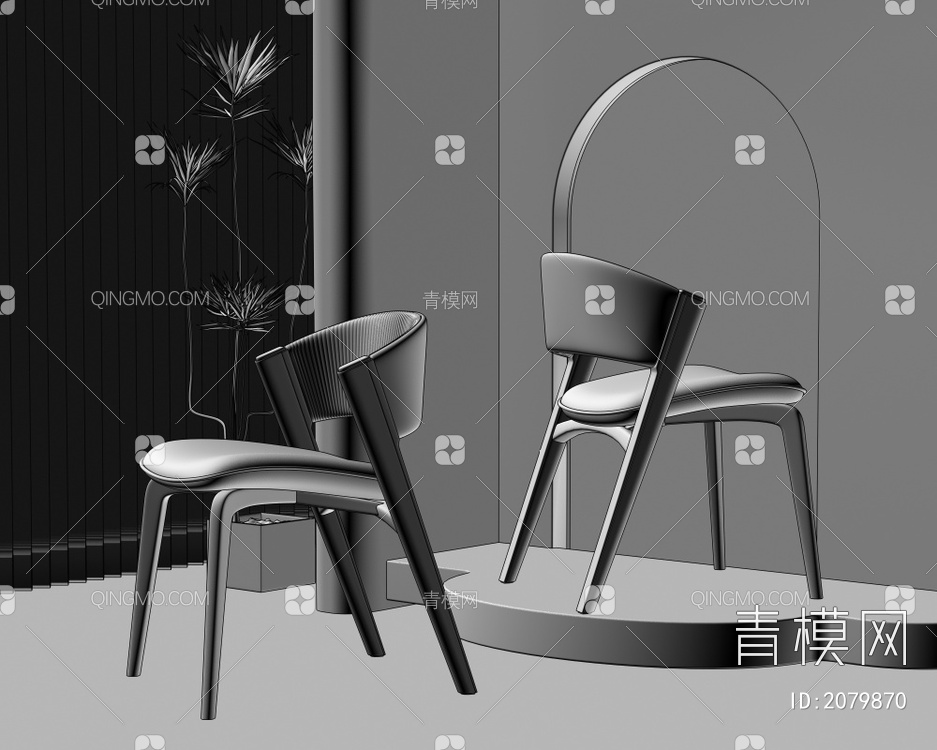 单椅 餐椅 休闲椅3D模型下载【ID:2079870】