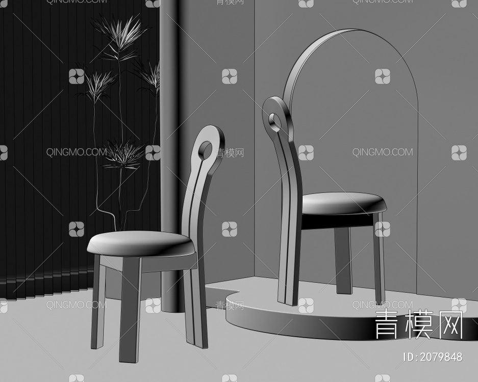 单椅 餐椅 休闲椅3D模型下载【ID:2079848】