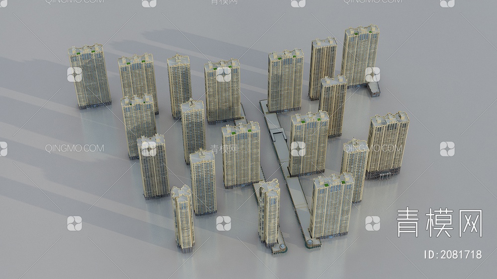 住宅楼 住宅 临街商业网点 商品楼 高层建筑3D模型下载【ID:2081718】