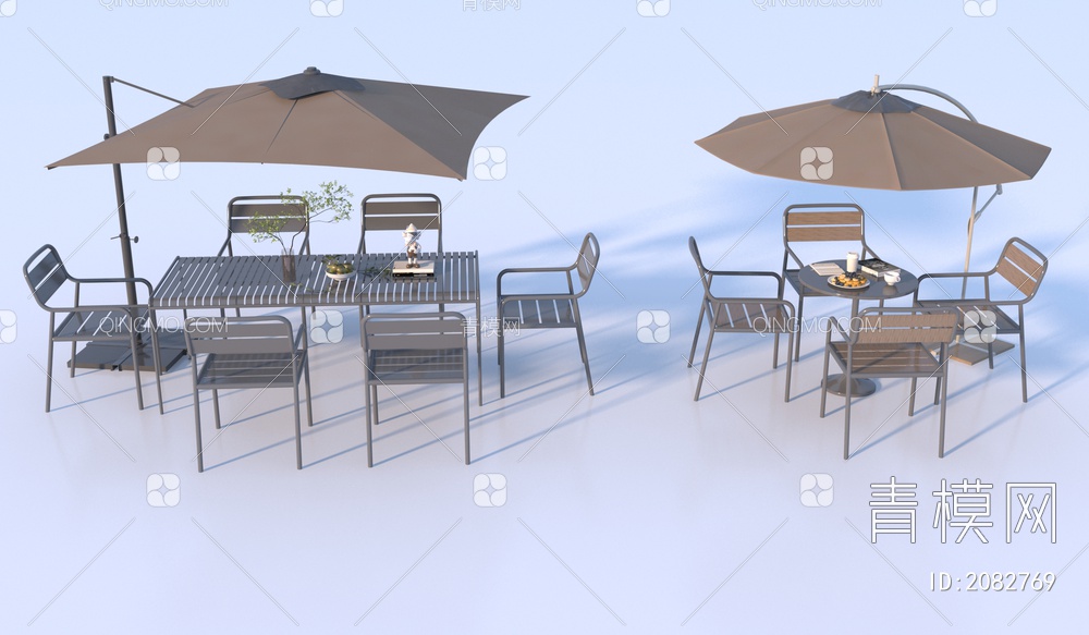 户外休闲桌椅_户外餐桌椅_铁艺休闲桌椅3D模型下载【ID:2082769】