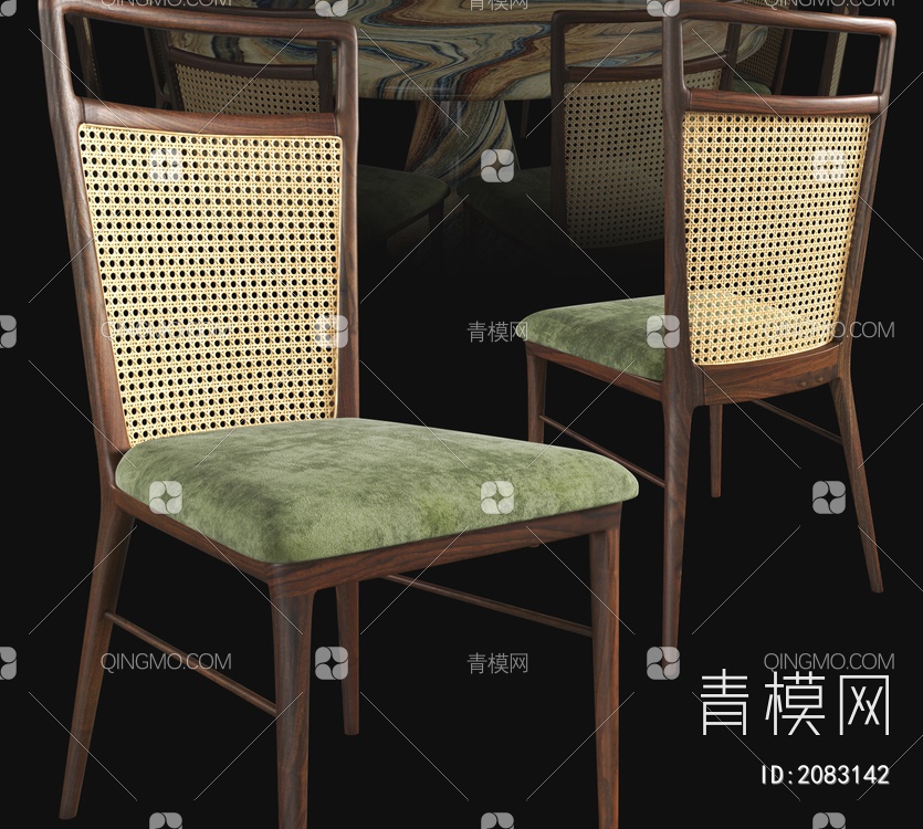 藤椅餐桌椅3D模型下载【ID:2083142】