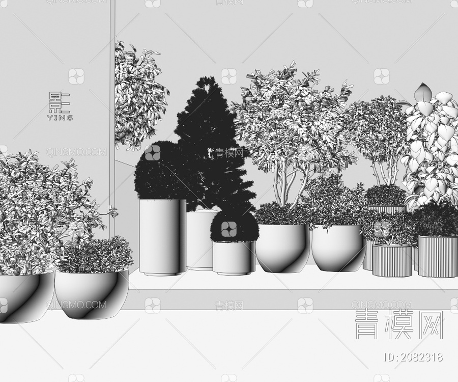 植物 盆栽组合3D模型下载【ID:2082318】