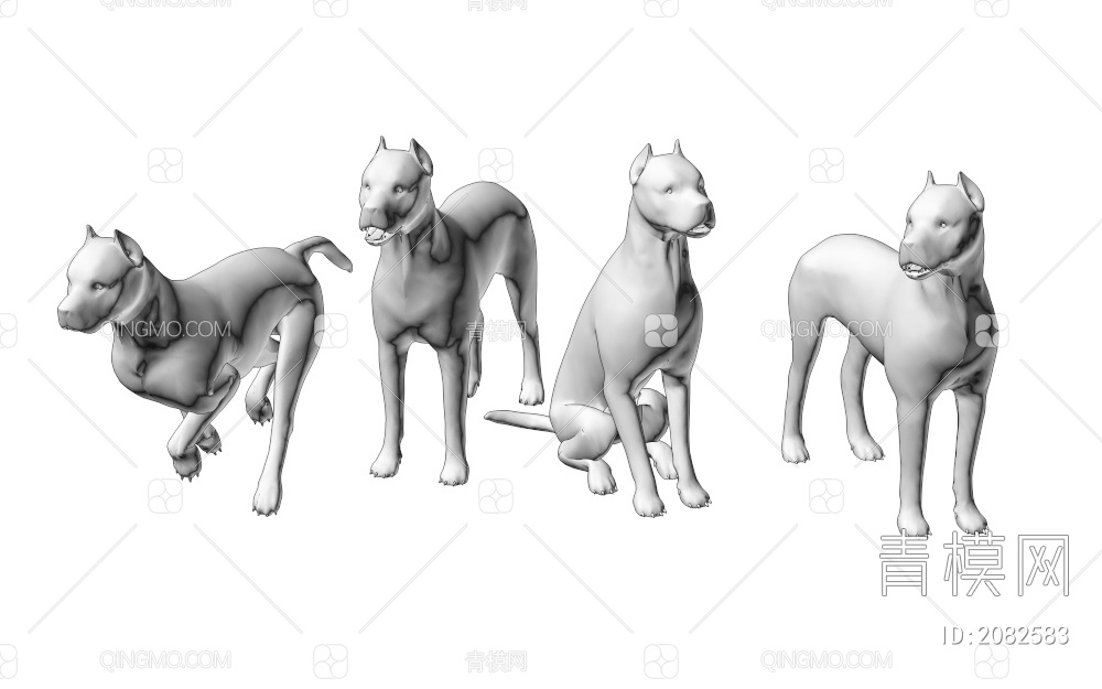 狗  宠物狗3D模型下载【ID:2082583】