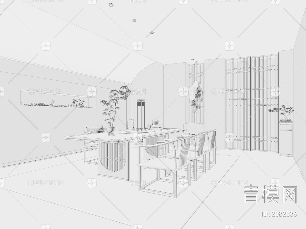 茶室3D模型下载【ID:2082336】